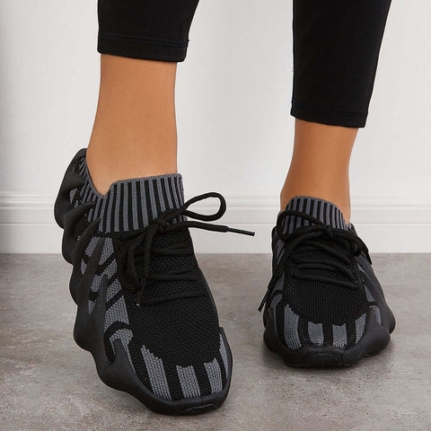 Lightweight Slip on Running Sneakers Knitted Walking Shoes