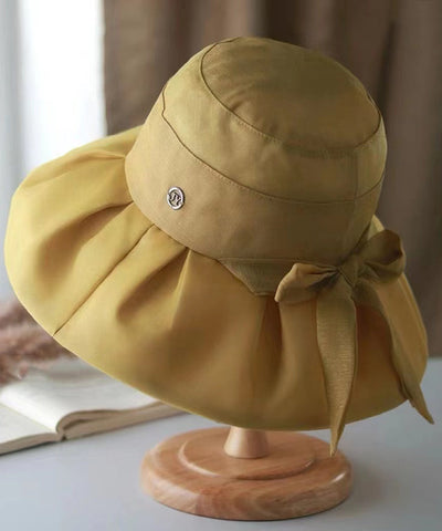 Stilvoller, vielseitiger Fischerhut in Beige mit Schleife und Falten