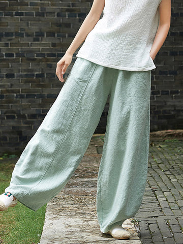 Vintage Loose Ramie Cotton Linen Bloomers Pants