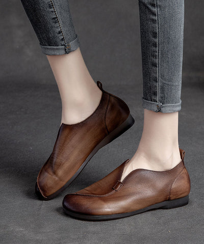 Retro Kaffee Flats Weiche Spleißen Flache Schuhe Für Frauen