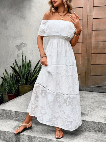 Off-Shoulder Beach Resort Maxi Dress