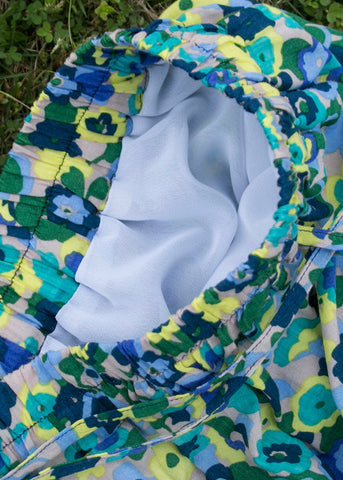 Organic Green Wrinkled Print High Waist Patchwork Cotton Skirt Summer