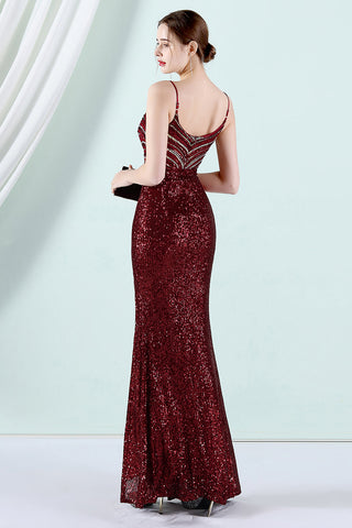 Sequins Sheath Prom Dress with Slit