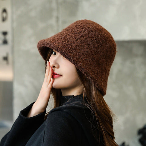 Damen Wintermütze aus Wolle im koreanischen Stil