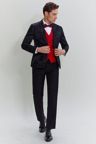 Black Notched Lapel Single Breasted Blazer