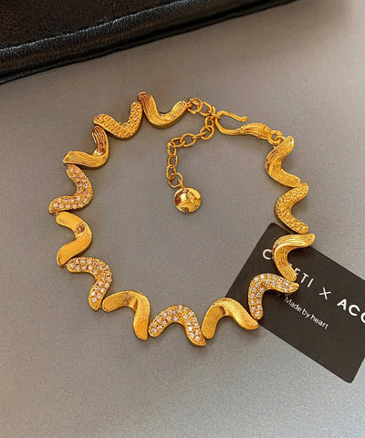 Chic Zircon Double-layer Metal And Pearl Bracelet Two Pieces Set