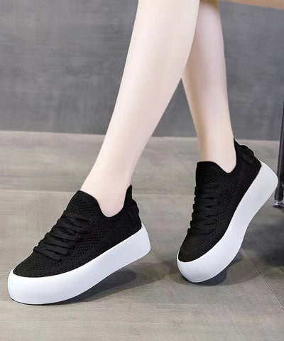 Atmungsaktive Mesh-Schnürschuhe zum Spleißen in Grün für Plattfüße