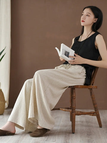 Vintage Linen Wide Leg Ramie Pants
