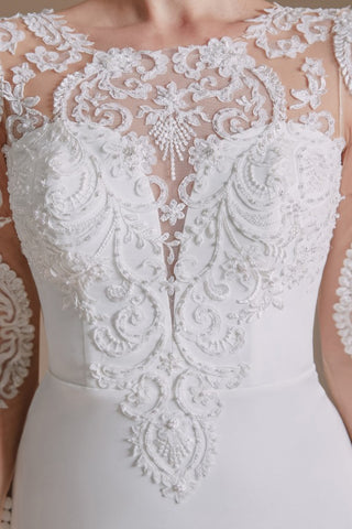Long Sleeves Mermaid Lace Wedding Dress Online