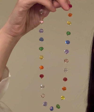 Boho Rainbow Glass Beads Gratuated Bead Necklace