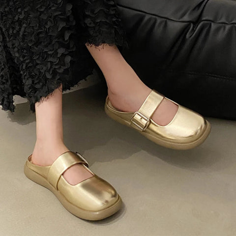 Wohnungen Frauen Hausschuhe Casual Weiche Walking Maultiere Schuhe Neue Sommer Marke 2024 Kleid Gemütliche Sandalen Slingback Flip-Flops Weibliche Slides