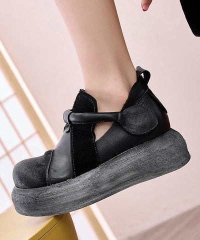 Casual Splicing Plattform Flache Schuhe Frauen Grün Rindsleder