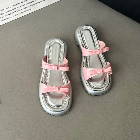 Designer Summer Butterfly-knot Women Slippers Fashion Open Toe Flats Slides Ladies Outdoor Casual Beach Sandalias Flip Flop