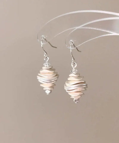 Original Design Beige Copper Overgild Conch Drop Earrings