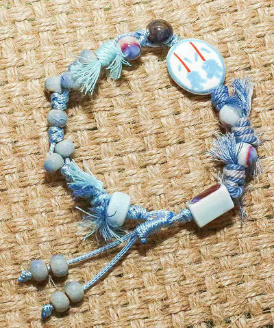 Original Design Yellow Weave Ceramic Tassel Charm Bracelet