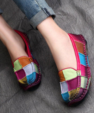 Blaue, bequeme, flache Pennyloafer aus Rindsleder