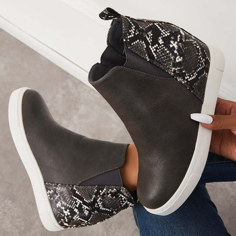 Slip on Hidden Wedge Sneakers Platform Wedge Booties