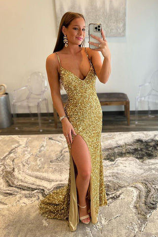 Langes Ballkleid im Meerjungfrauen-Stil mit Pailletten