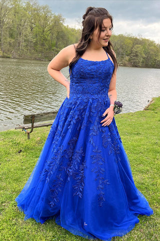 Gorgeous A Line Spaghetti Straps Yellow Long Prom Dress with Appliques