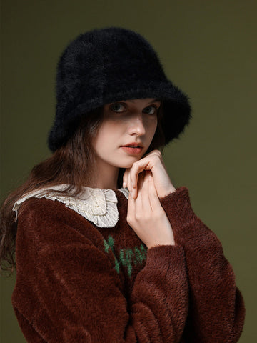 Women Winter Warm Gradient Color Plush Hat