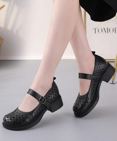 2022 Chocolate Hollow Out Flat Feet Shoes Genuine Leather