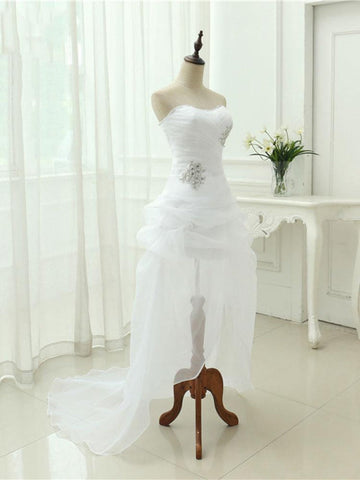 Elegant Off-the-Shoulder Crystal Tulle Wedding Dresses
