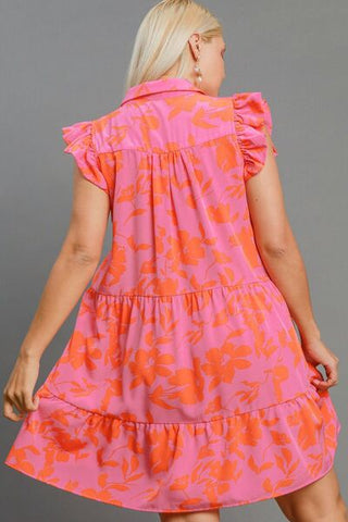 Full Size Floral Ruffle Vacation Dress