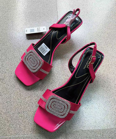 Rose Zircon Open Toe High Heels Sandals
