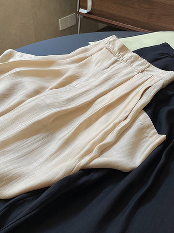 High-Waisted Pleated See-Through Loose Sun-Protection Trousers Casual Pants Bottoms