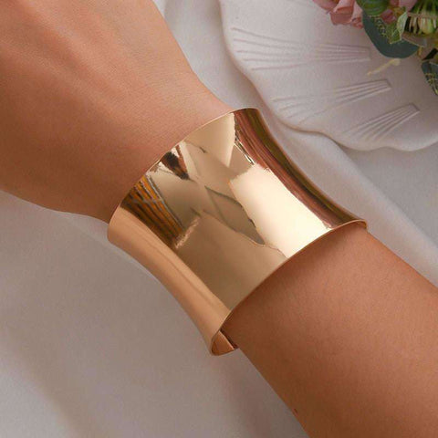 2022New Boho Wide Line Cuff Open Bracelet Punk Cool Psycho Shiny Ring Bracelet Ladies Adjustable Wrist Accessories Girls Jewelry