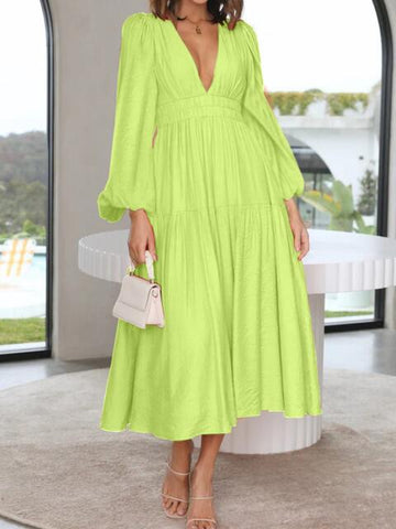 Boho Maxikleid mit Ballonärmeln für den Strandurlaub
