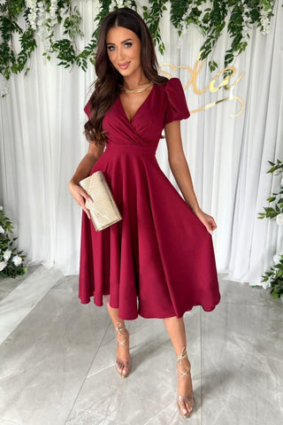 Midikleid mit Puffärmeln