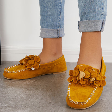 Casual Slip on Loafers Round Toe Flats Low Top Walking Shoes
