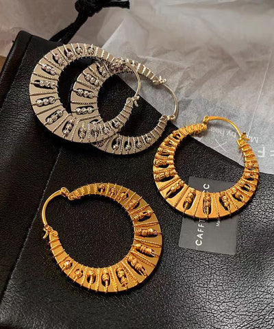 Old Money Style Gold Exaggerated Circle Earrings