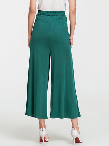 Women Summer Solid Casual Thin Wide-leg Pants