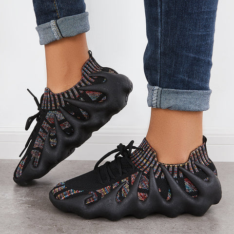 Lightweight Slip on Running Sneakers Knitted Walking Shoes