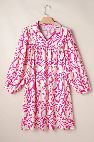 Lovely Johnny Collar Long Sleeve Mini Dress