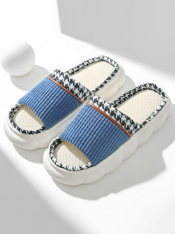 Fashion Spring Spliced Couple Indoor Platform Slippers