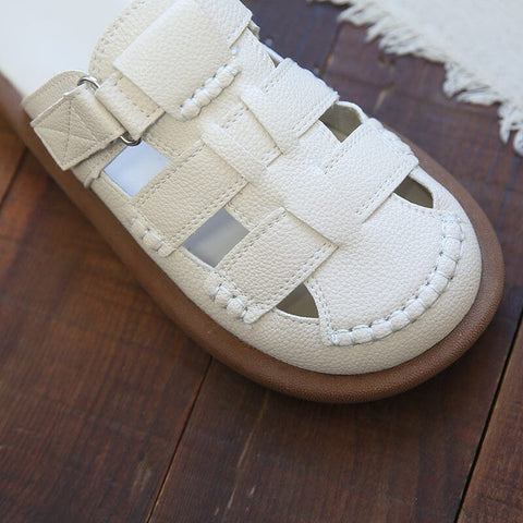 Damen Sommer Retro Hohl Flache Slides Schuhe