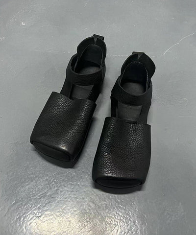 Handgemachte Retro Spleißen Plattfüße Schuhe Braun Rindsleder