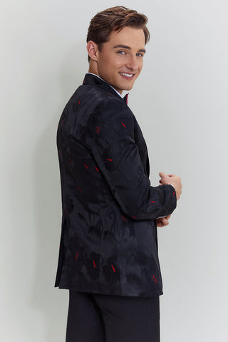 Black Notched Lapel Single Breasted Blazer
