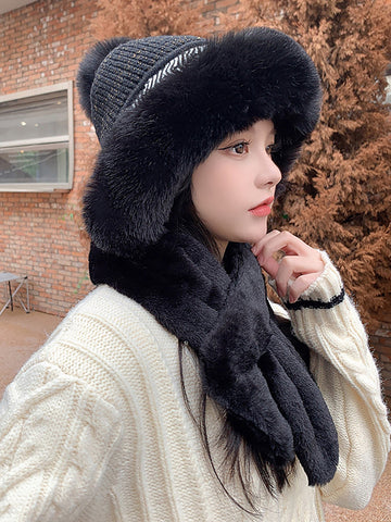 Women Winter Solid Color Adult Plush Hat
