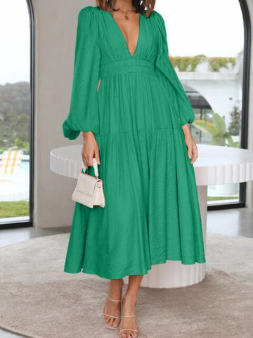 Boho Maxikleid mit Ballonärmeln für den Strandurlaub