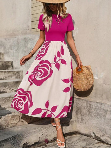 Midikleid mit Rosen-Print