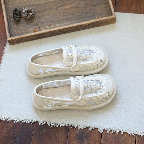 Atmungsaktive, flache Sommer-Loafer aus Mesh