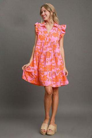 Full Size Floral Ruffle Vacation Dress