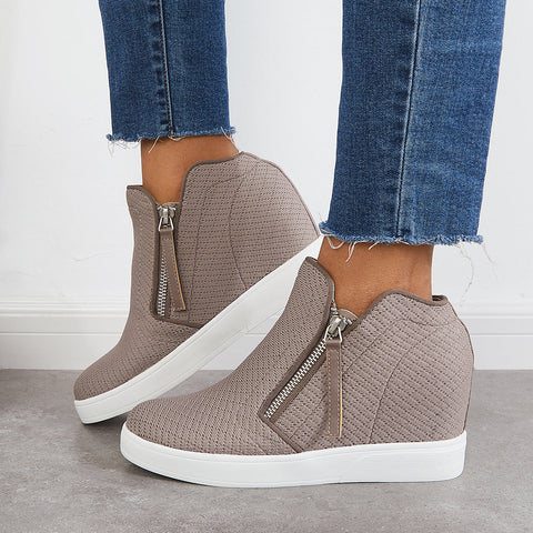 Casual Hidden Wedge Sneakers Platform Wedge Booties