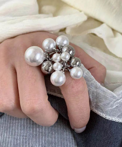 Classy Silk Alloy Pearl Beading Tassel Rings