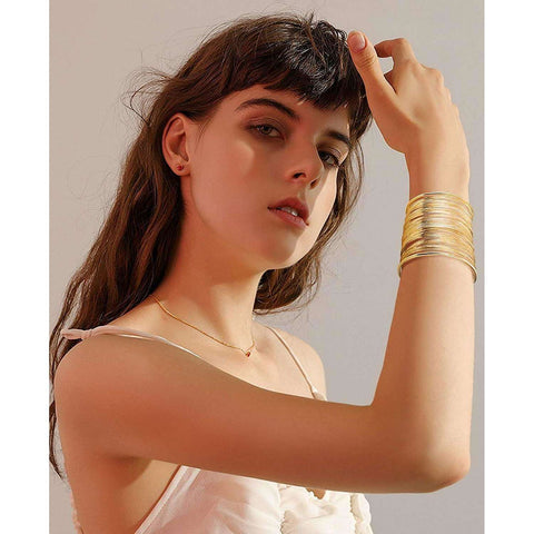 2022New Boho Wide Line Cuff Open Bracelet Punk Cool Psycho Shiny Ring Bracelet Ladies Adjustable Wrist Accessories Girls Jewelry