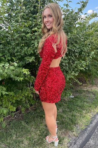Golden Sheath Sequins Homecoming Dress